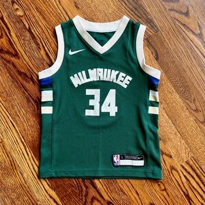 Authentic Giannis Antetokounmpo #34 Nike Green Milwaukee Bucks Basketball Jersey